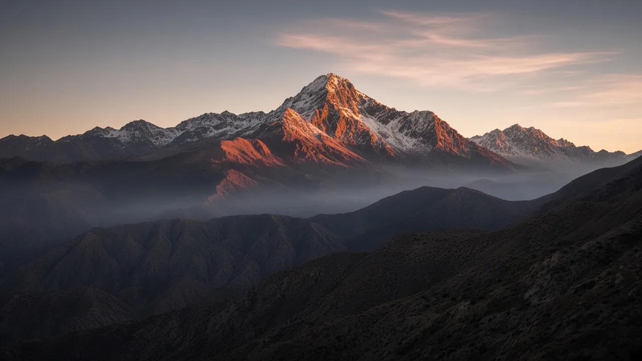 Cordillera cerca de Salta al atardecer, identidad visual de Saltalytics